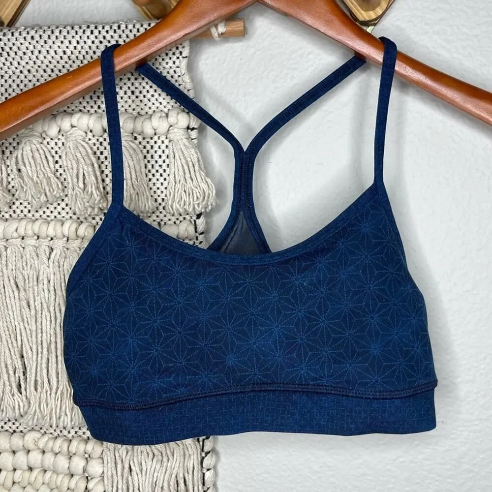 Lululemon Flow Y Bra IV Sashico Star / Cross Inkwell Rugged Blue